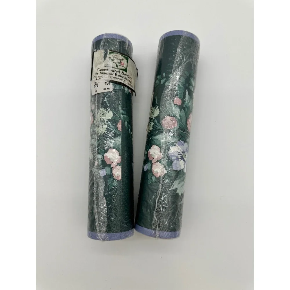 Croscill Wallpaper Border Home Decor Floral Pre-Pasted Strippable Green 5‎ Yards